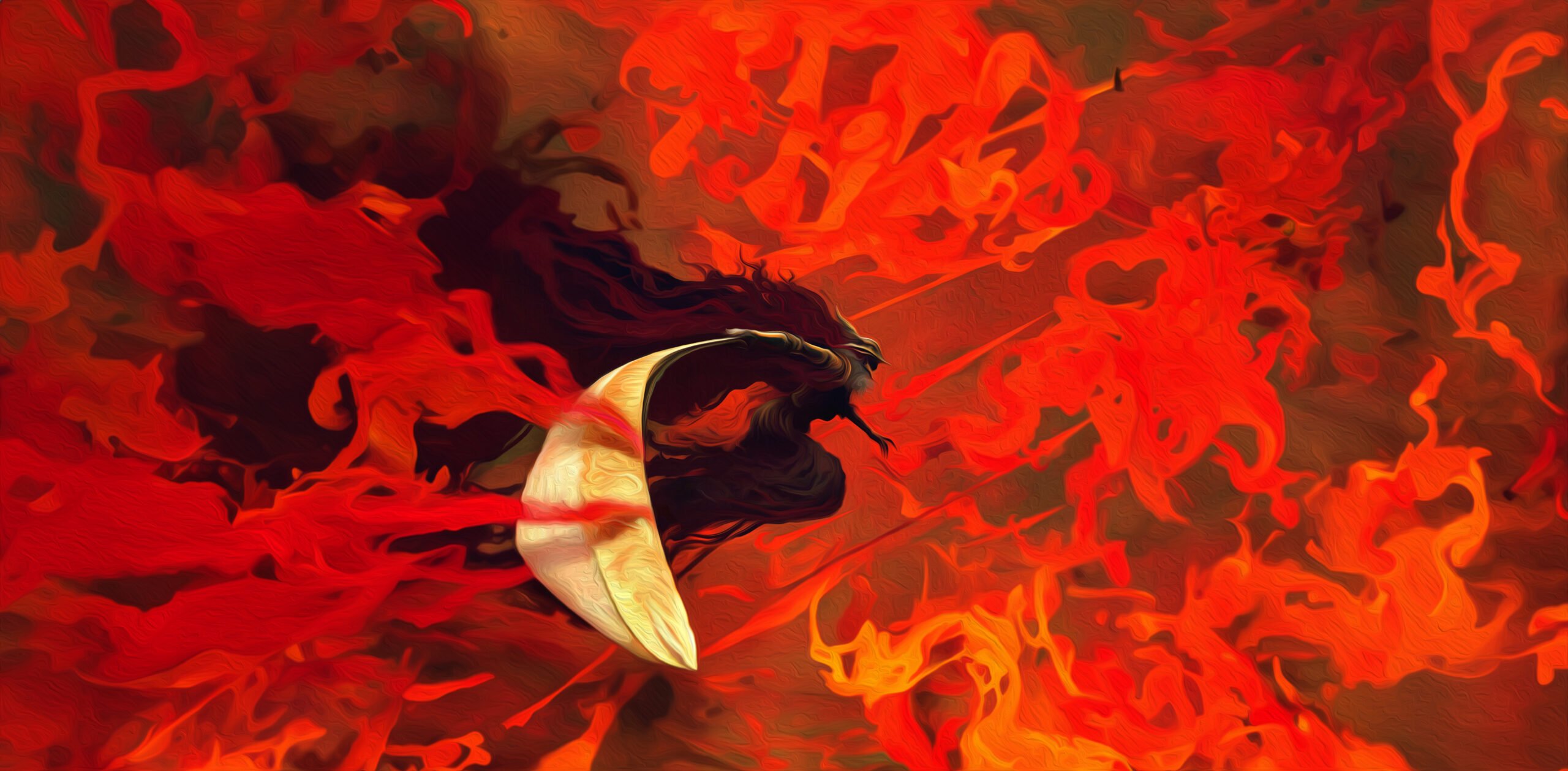 Malenia Oil Paint – Free Download of an Elden Ring Wallpaper of Malenia in 4k - for mobile, desktop and tablet