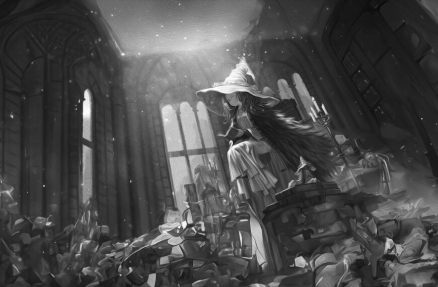 Ranni the Witch (Black and white) – Free Download of an Elden Ring Wallpaper of Ranni in 4k - for mobile, desktop and tablet