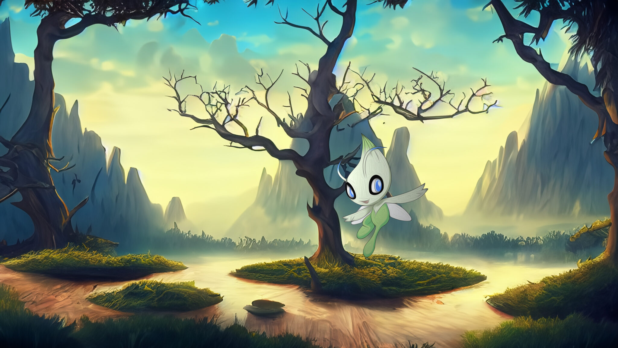 Mew Celebi Pok Mon Wallpaper In K For Mobile And Desktop Free