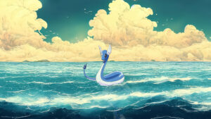 The most graceful Pokémon of the first generation arrives in wallpaper! Dragonair - Free Download of a Pokémon Wallpaper of Dragonair in 4k - for mobile, desktop and tablet