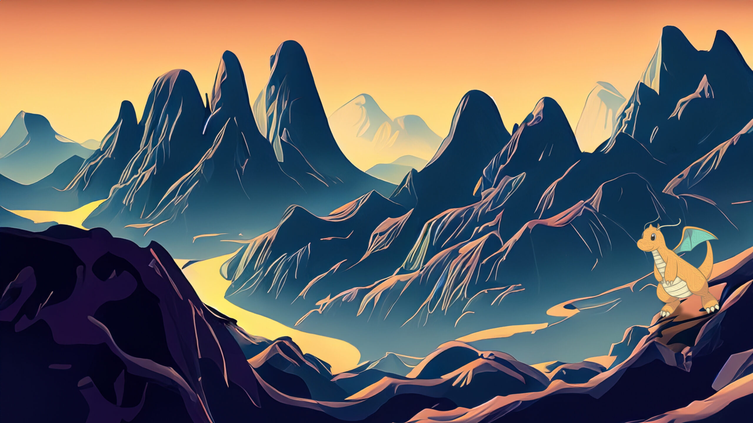 Dragonite - Free Download of a Pokémon Wallpaper of Dragonite in 4k - for mobile, desktop and tablet