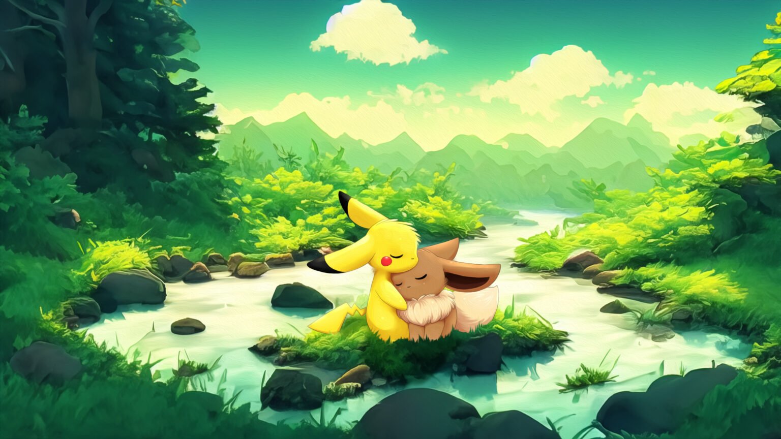 Pikachu and Eevee - Pokémon Wallpaper in 4K for mobile and desktop ...