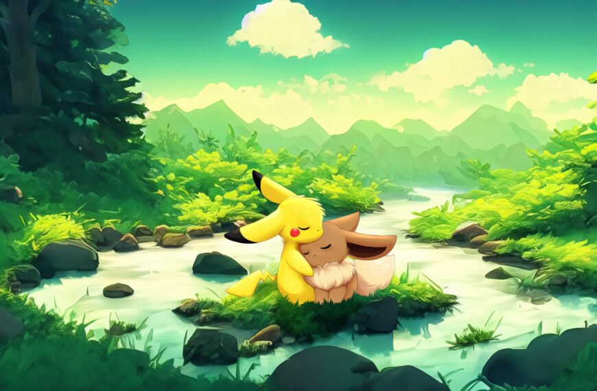 Pikachu et Évoli – fond d’écran Pokémon en 4K pour mobile et ordinateur
