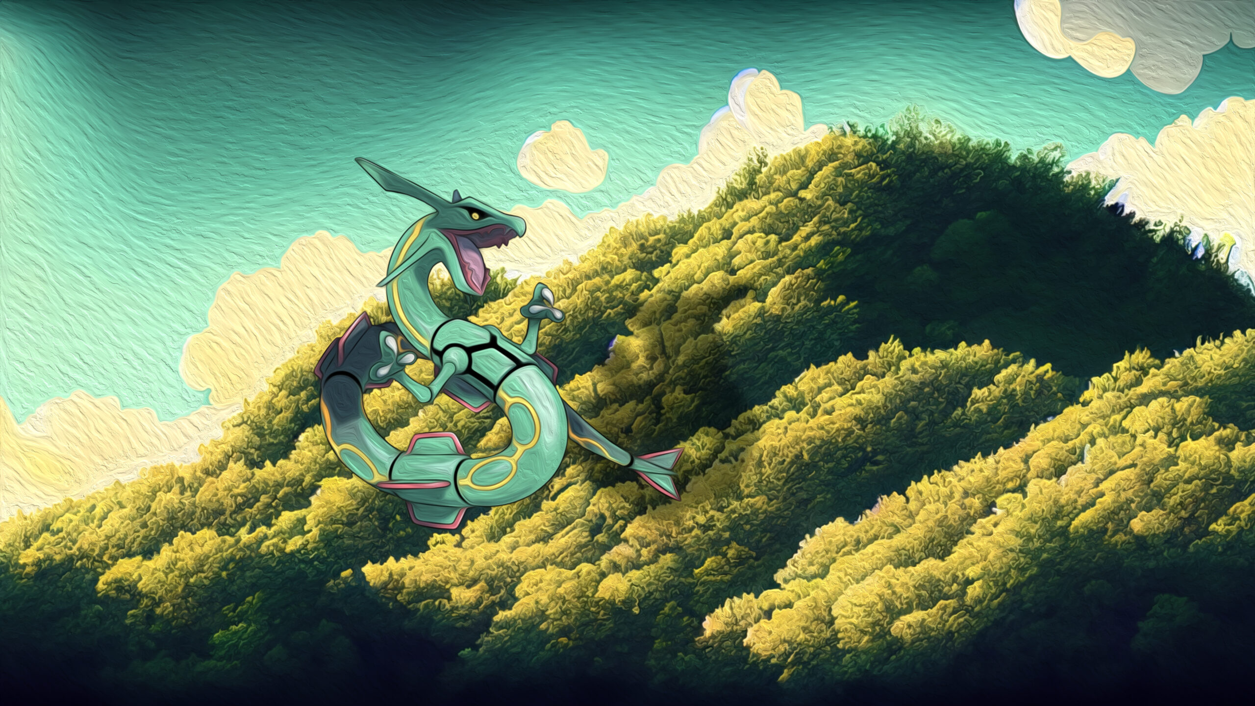 Rayquaza - Free Download of a Pokémon Wallpaper of Rayquaza in 4k - for mobile, desktop and tablet