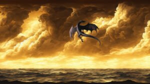 New 4K Dragon wallpaper: majestic flight over the sea Dragon Wallpaper 4K - PC - Mac - Computers - Phone - Tablets - Android Smartphone and iPhone