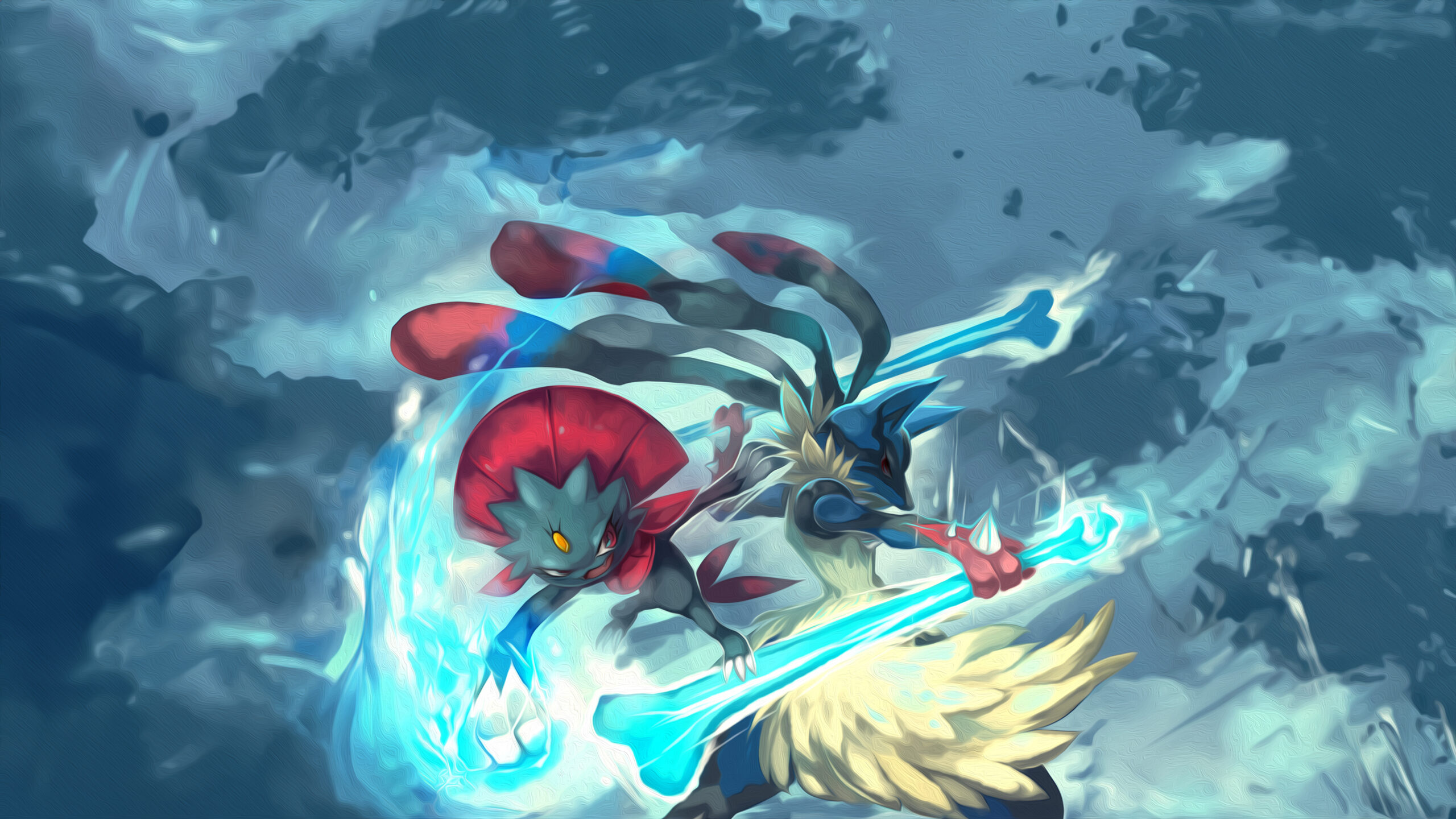 mega-lucario weavile wallpaper 4k free gratuit pokémon pc mobile